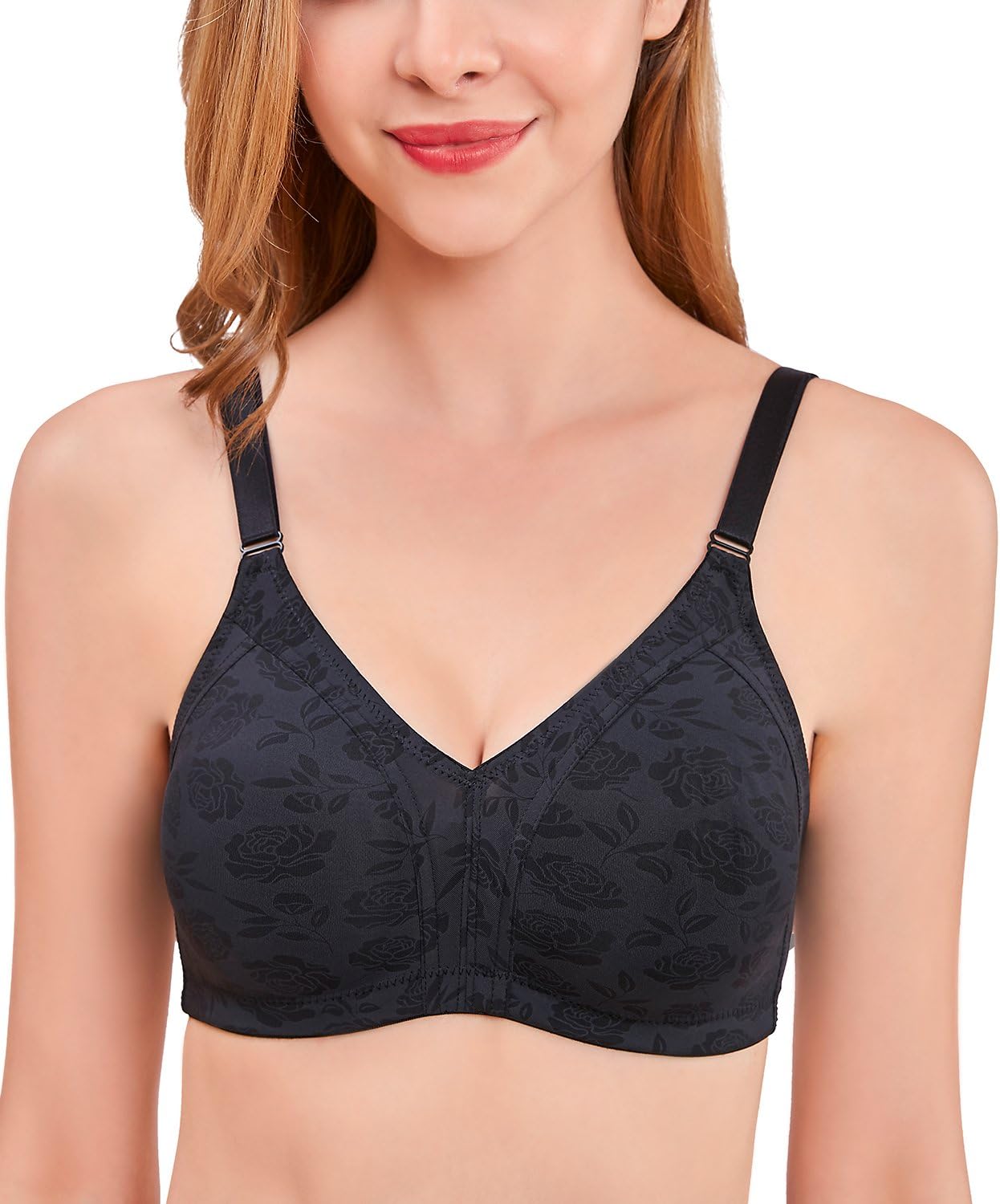 Gnowann Women's Full Coverage T-Shirt Bra Comfort Moulded Wirefree Contour Bras