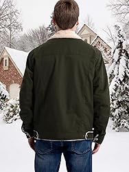 MANSDOUR Men's Winter Jacket Warm Sherpa Lined