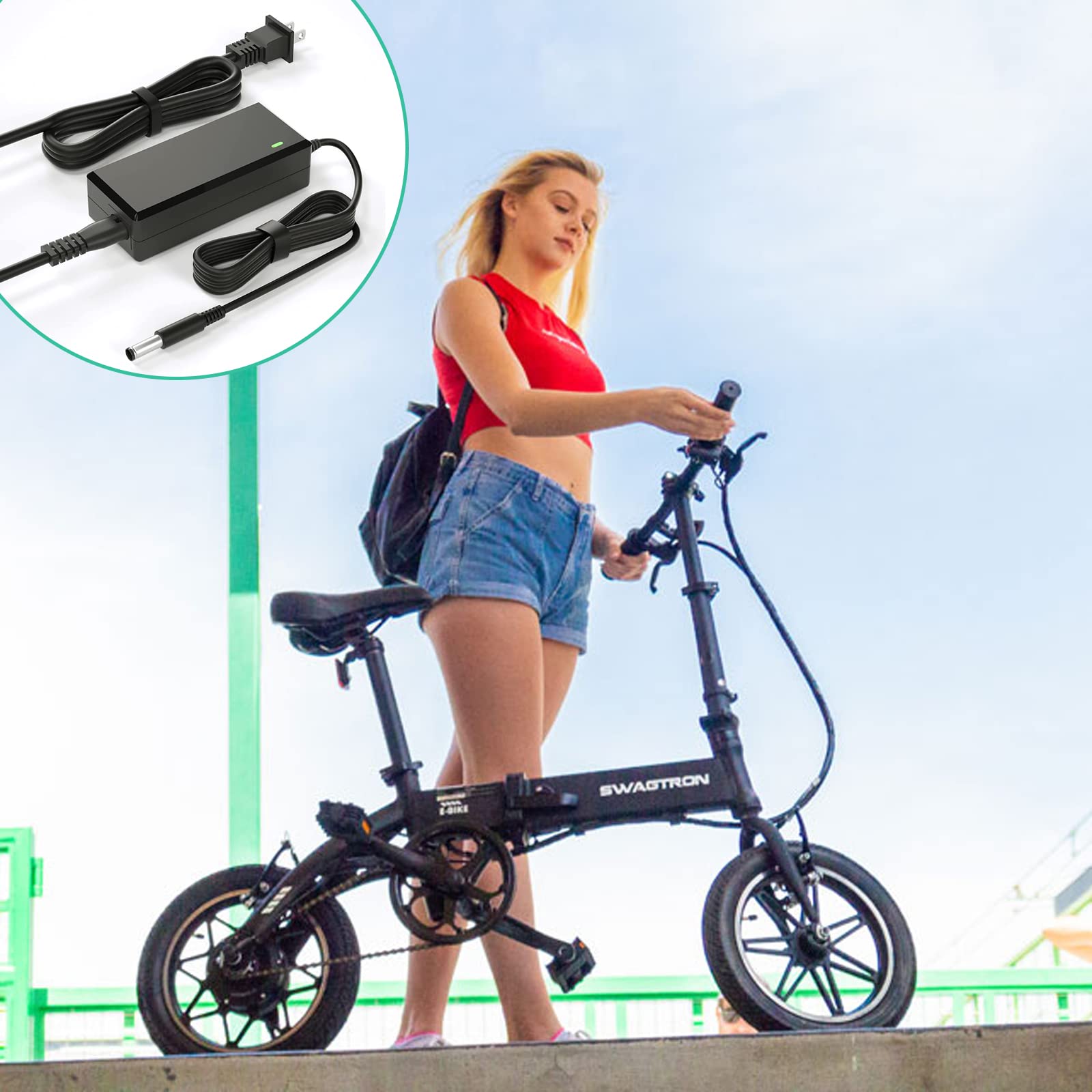 42V for Swagtron EB7 Charger for Swagtron Elite EB5 EB7 Plus EB5 Pro EB8 Ebike EB-12 EB-11 EB-10 EB-9 36V Electric E Bike Swagcycle SC-1 SC1 Swagger 2 3 Pro V1 SG-3 SG-6 SG3 SG6 Charger