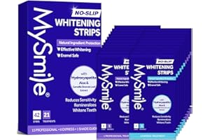 MySmile Teeth Whitening Strips, Hydroxyapatite-Infuse White Strips, Non-Sensitive Teeth Whitening with Soothing Natural Ingredients, Enamel-Safe, Residue-Free, Non-Slip, 21 Treatments Kit (42 Count)