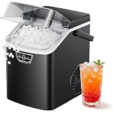 EUHOMY Nugget Ice Maker Countertop with Handle, Max 40lbs Daily Sonic Ice | Ice in 4 Mins, Self-Cleaning, Portable Pebble Ice