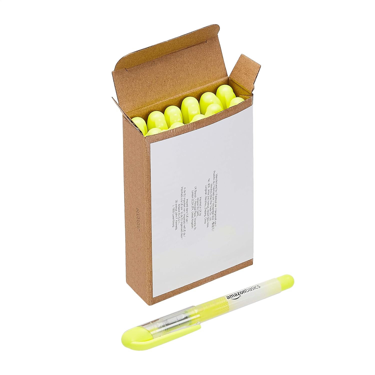  Basics Liquid Ink Highlighters - Chisel Tip, Yellow, 12-Pack : Office Products