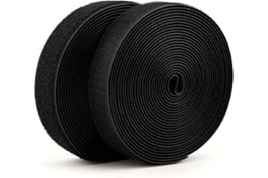 SICCOMA Sew on Hook and Loop Tape 1.5 Inch Wide,16.4 Feet Non-Adhesive Back Sewing Hook and Loop Strips Sewing Fastener Fabric Fastener Non Adhesive Interlocking Tape