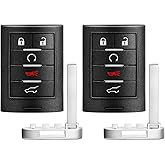 Key Fob, Keyless Entry Remote Control Fits for 2010 2011 2012 2013 2014 2015 Cadillac SRX, 13 14 ATS, XTS, 2014 2015 ELR, Smart Proximity Key Fob Replacement NBG009768T 22865375, 2 Pack