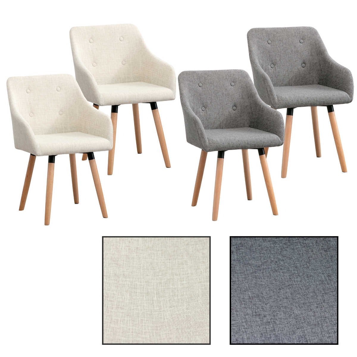 ESTEXO 2/4/6/8x Vintage Esszimmerstuhl Ilmar, Stühle, Vintage