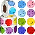1500 Pieces Happy Smile Face Decal Small Happy Face Decal Mini Motivational Stickers Colorful Incentive Stickers Behavior Chart Stickers for Student (Assorted Color, 1 Inch)