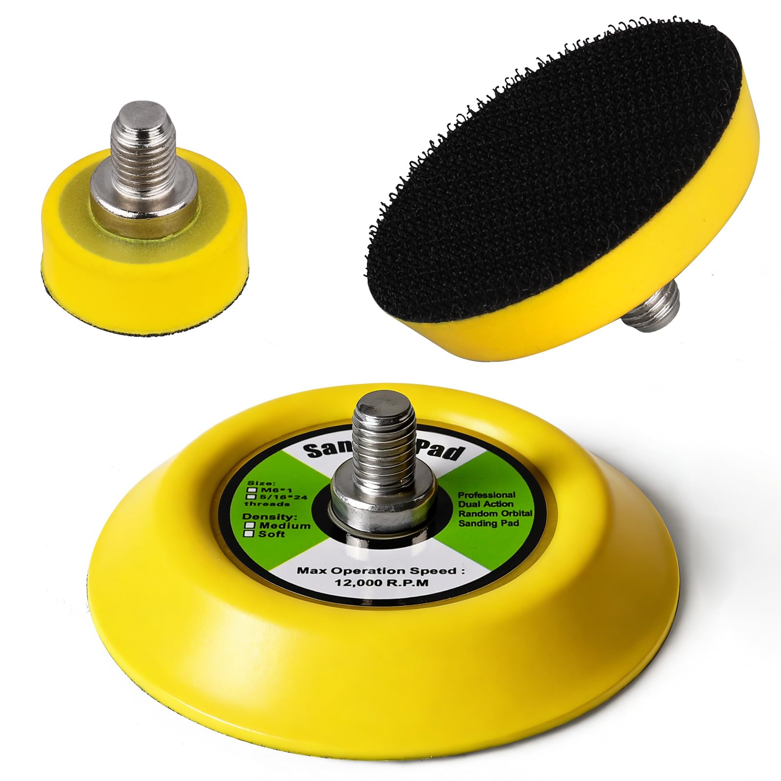 MOGRQAP Sanding Disc Backing Plate with M8 Thread, Sanding Pad for Wood, Metal, Carving, Shaping, Grinding, Polishing (1 inch/2 inch/3 inch)