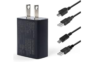 LOTFANCY Charger and Data Cable for Texas Instruments TI-84 Plus CE Graphing Calculators, TI 84 Plus C Silver Edition, TI-Nspire CX, TI-Nspire CX CAS, Power Supply Adapter with Mini USB and Micro USB Cable