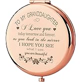 GAOLZIUY Granddaughter Makeup Compact Mirror, Granddaughter Gifts from Grandma Grandpa, Christmas Birthday Gifts for Adult Granddaughters