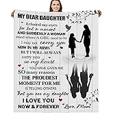 BUUGVIIL Daughter Gifts from Mom, to My Daughter Blanket from Mom, Valentines Day Birthday Graduation Gifts for Daughter from Mother Flannel Throw Blanket 60"x50"