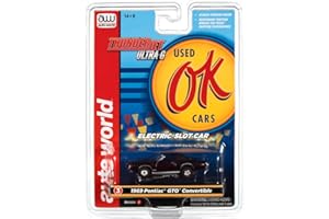 AW AUTO WORLD Auto World Thunderjet OK Used Cars 1969 Pontiac GTO Convertible (Burgundy) HO Scale Slot Car