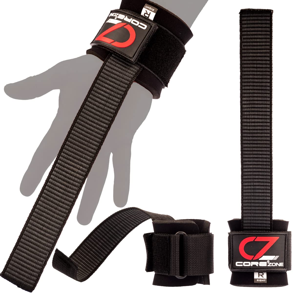 COREZONE Wrist Straps for Weightlifting Non-Slip Grip Wrist Wraps Support For Weight lifting Straps for Men & Women | Fitness Gym Straps for Workout, Powerlifting, Deadlift Straps, Bodybuilding
