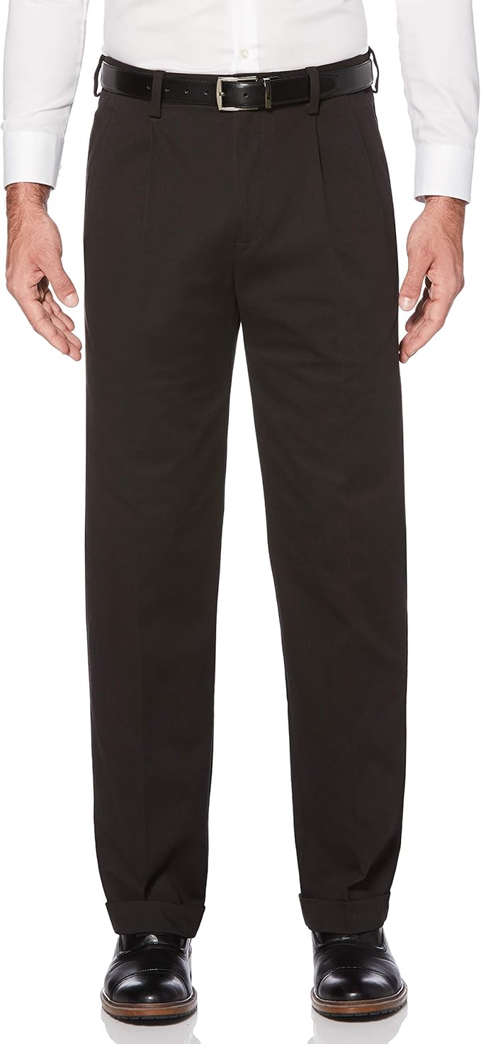 Savane Men's EcoStart Double Pleated Dress Khaki Pant Casual Amazon