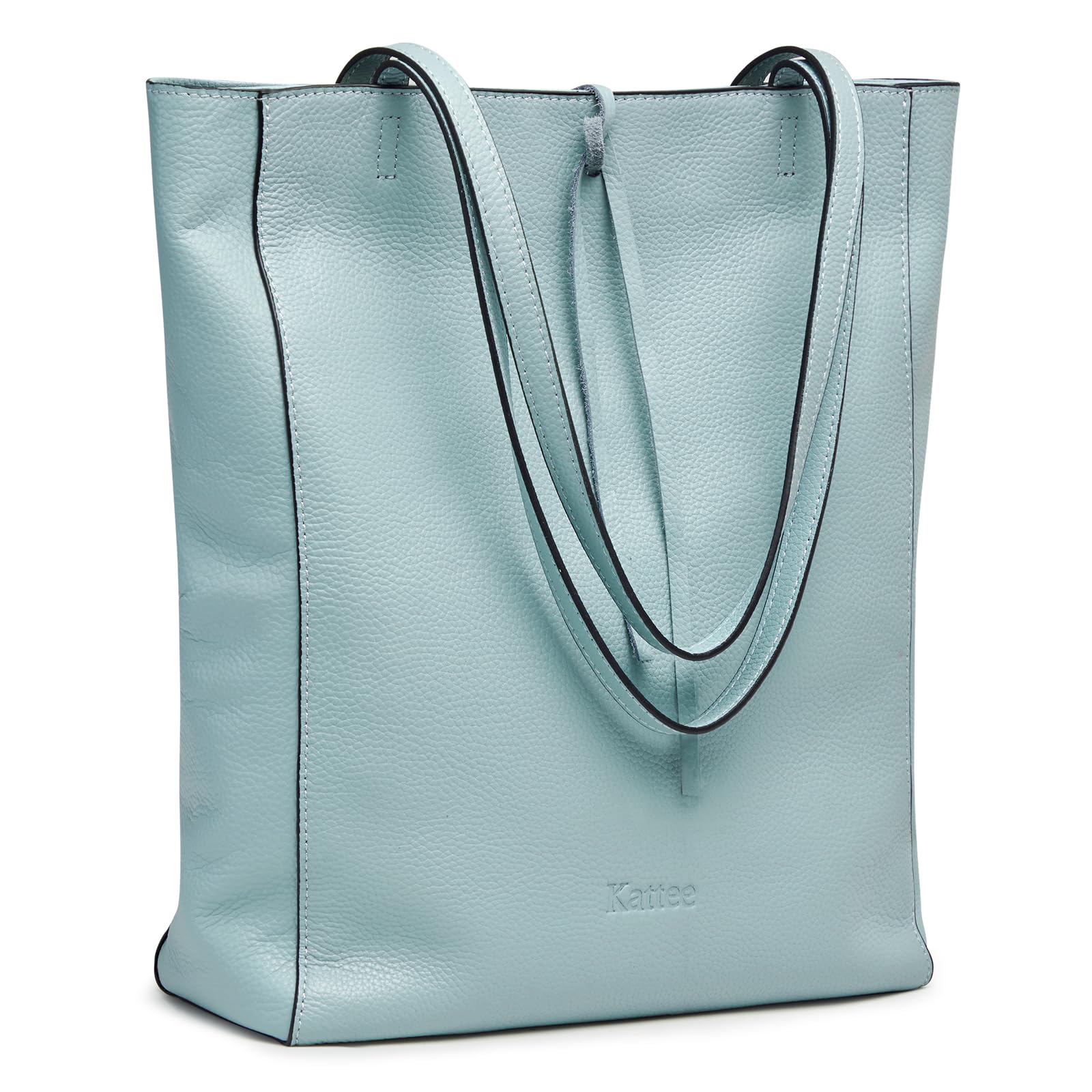 Photo 1 of Kattee Genuine Leather Tote Bags for Women, Soft Shoulder Purses and Handbags, Casual Totes Work Travel