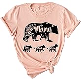 Personalized Mama Bear Shirt, Graphic Mama Bear Valentines Shirt with Kids Names, Customized Mothers Day Wife T-shirt, Custom Anniversary Mama Shirt, Birthday Shirt for Mom, Mother's Day Gift
