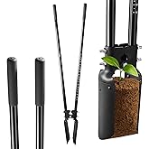 CKG Post Hole Digger Gardening Tool 57 inches,Heavy Duty with Fiberglass Handle, Plant Hole Digger for for Soil Plugging, Cultivating, Manual Fence Post Diggers, Black