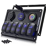 MICTUNING Waterproof Rocker Switch Panel with