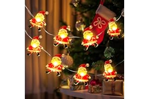 COQUIMBO Christmas Decorations Indoor Lights, 10FT 30 LED Christmas Santa Claus Fairy String Lights Battery Operated for Xmas Tree Party Festive Holiday Christmas Gifts Cute Room Decor