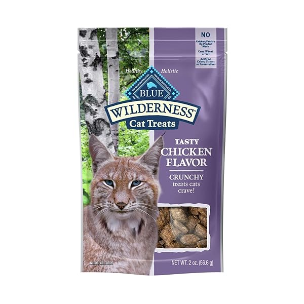 BLUE BUFFALO WILDERNESS HIGH PROTEIN CRUNCHY CAT TREATS, MADE WITH NATURAL INGREDIENTS, TASTY CHICKEN, 2-OZ BAG (PACK OF 12)