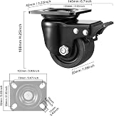 W B D WEIBIDA 3-Inch Heavy Duty Plate Swivel Caster Set of 4 with Brake view 5