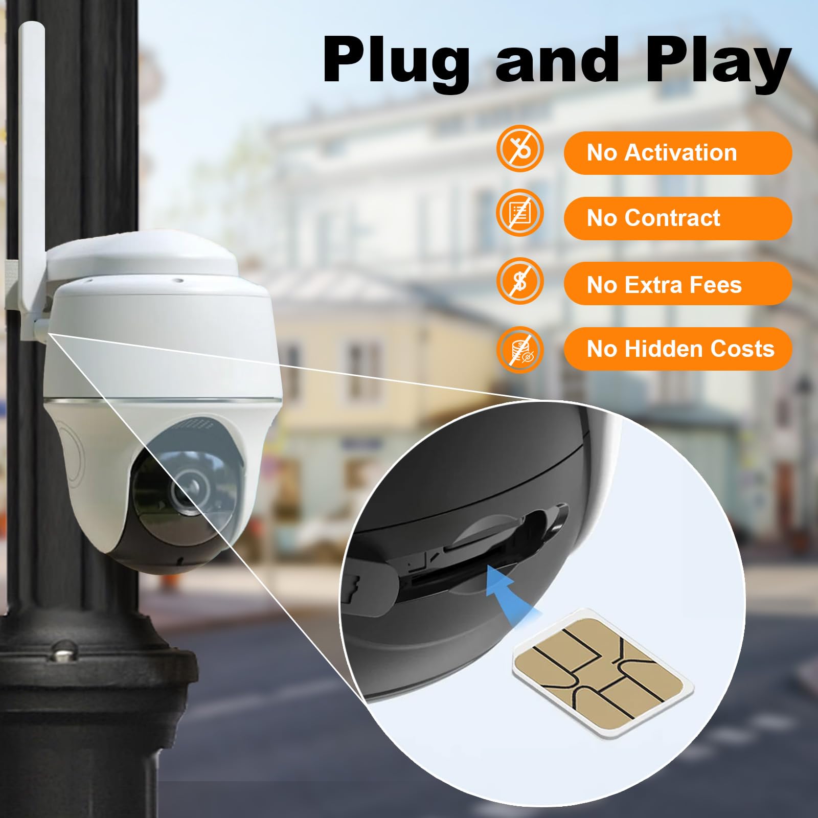 EIOTCLUB Prepaid SIM Card, 4G LTE SIM Card, Support for Verizon, AT&T and T-Mobile in The USA, Data Only SIM Card for Security Camera Trail Camera Router WiFi Hotspot Unlocked Devices, No Contract