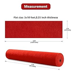 Red Carpet Runner Rug for Party and Event, Non-Slip