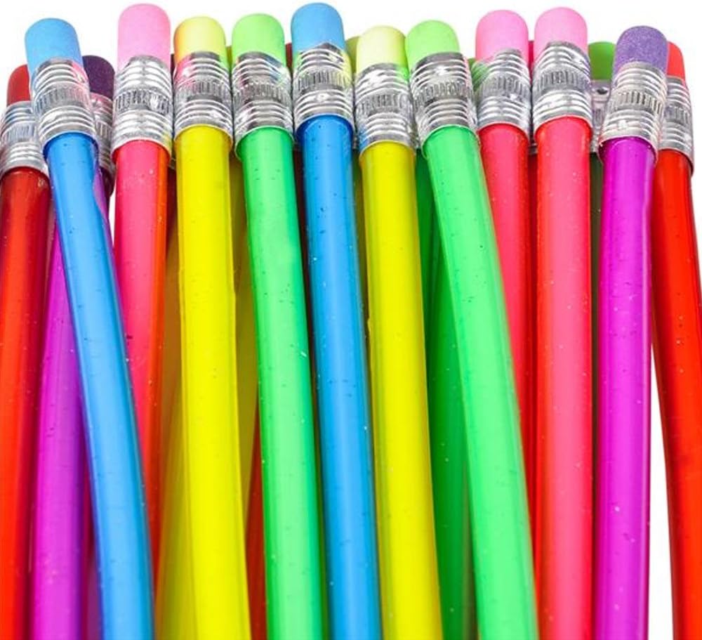 ArtCreativity 13 Inch Flexible Bendy Pencils for Kids - 12 Pack - Fun and Functional Long Bendable Writing Pencils - Birthday Party Favor, Goodie Bag Fillers, Classroom Gifts, Back to School Supplies: Office Products