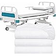 White Classic Fitted Hospital Bed Sheets Set of 3, Cotton Fitted Sheet with 200 Thread Count, Soft Standard Sheets for Hospital Bed Size: 36" x 80" x 9"