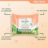 Simple Protect N Glow Instant Glow Biodegradable Wipes Sensitive Skin 20pk view 3