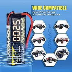 POVWAY 5200mAh 2S LiPo Battery 50C 7.4V RC Battery