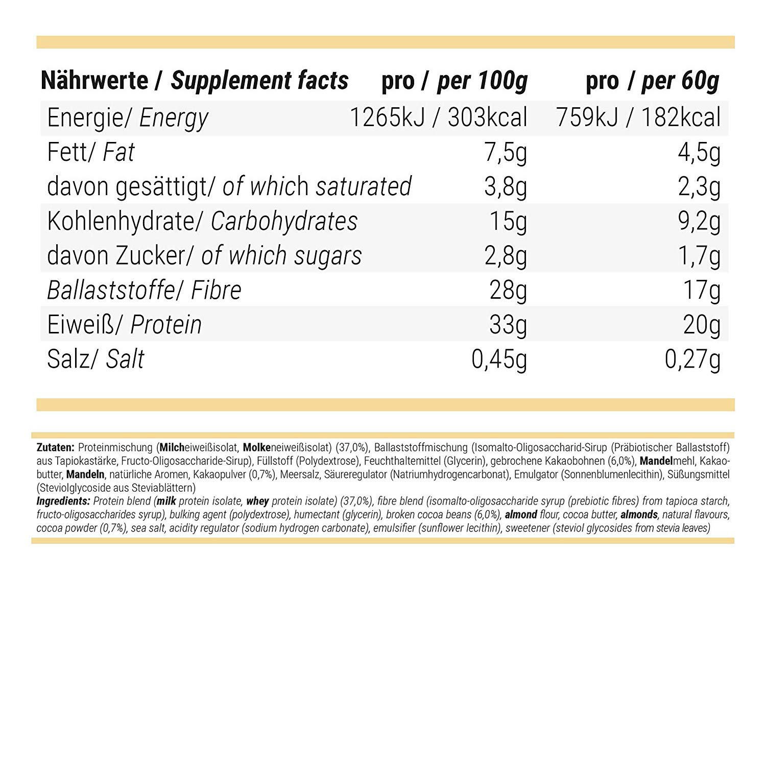 foodspring Protein Bar Cookie Dough, 12Pack Protein Snack Without