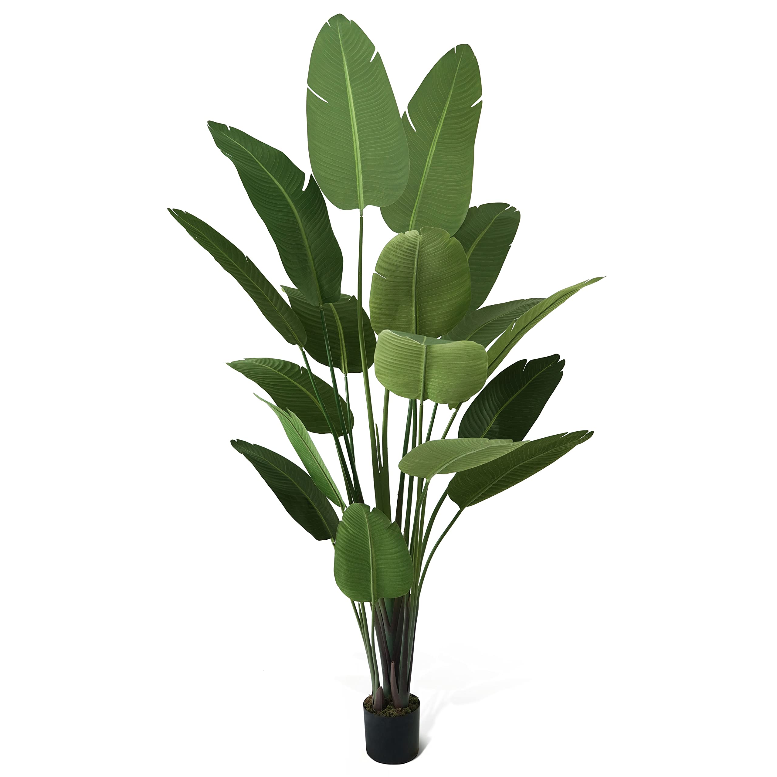 Photo 1 of **used***CAPHAUS 7 Feet Artificial Bird of Paradise, 84 Inch with 17 Trunks, Premium UV Resistant Lifelike Fake Plant in Pot with Dried Moss for Office, Indoor/Outdoor Use & Tropical Home Décor