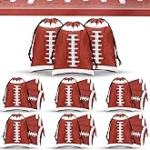 Berlune 24 Pieces Football Party Favors Drawstring Gift Bags 10 x 7 Inch Football Sports Goodie Bags Super Birthday Supplies Backpack Bulk Bowl for Gym Travel Party Storage Favors Supplies