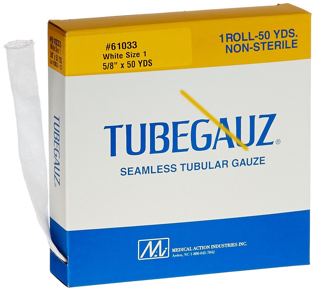 Medical Action 61033 Tubular Gauze, Small Fingers, Toes, 5/