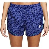 Nike Women's Tempo Pace Running Shorts 2.0 (US, Alpha, Large, Regular, Regular, Blue Swirl/Green)