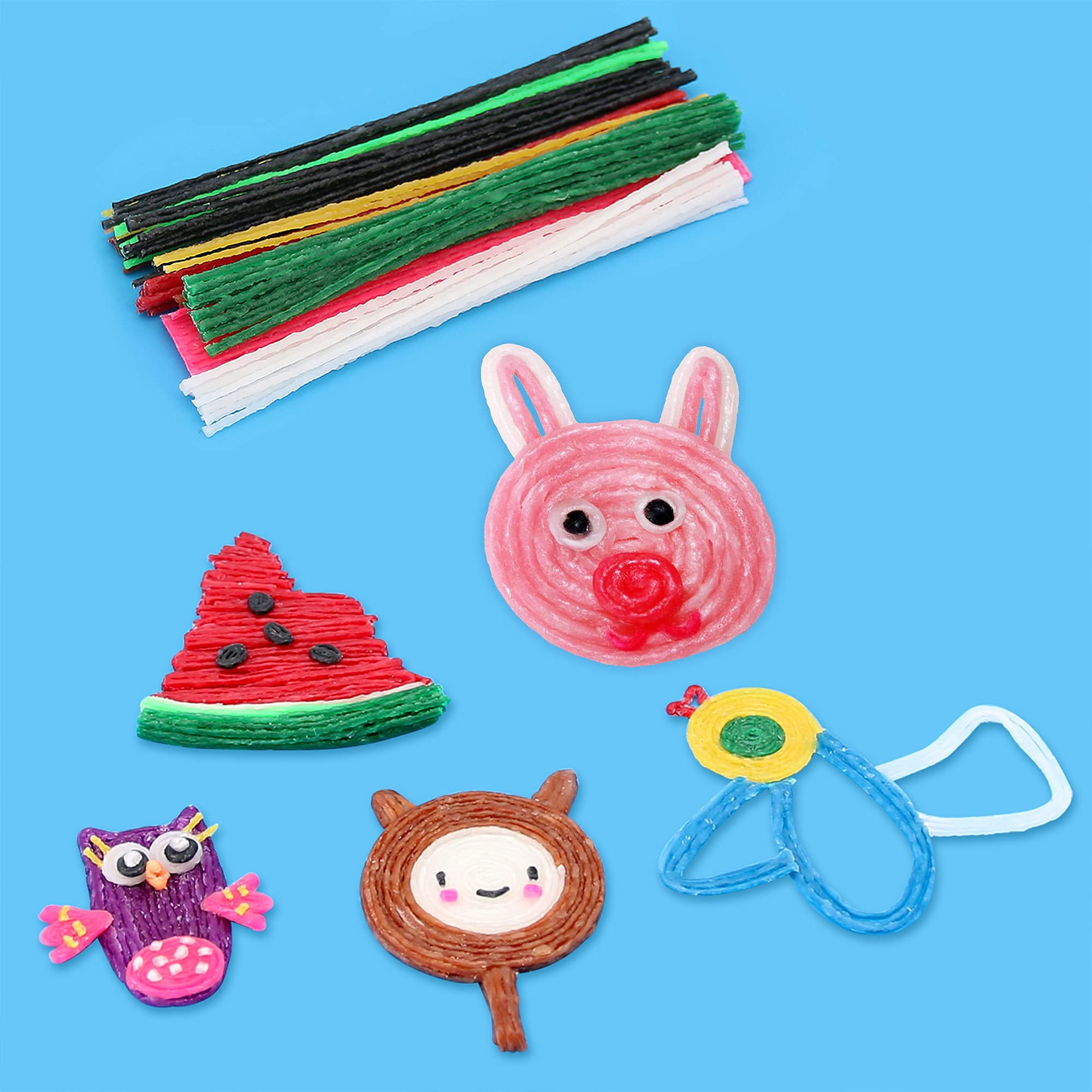500pcs Wiky Sticks Art Crafts Wax Yarn Sticks Bendable Camping Essentials for Kids Toddlers Summer Travel Road Trip Activities Perfect Handicraft Gift