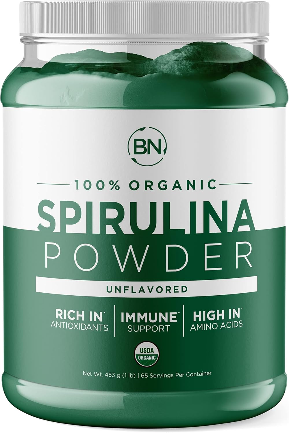 Spirulina Powder Organic 1lb - USDA Certified - RAW Nutrient Dense Over 70% Protein Per Serving - Purest Source Vegan Protein - Superfood - Rich in Vitamins and Minerals