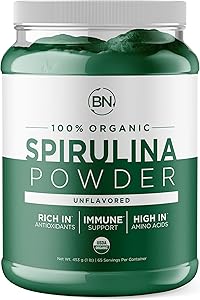 Spirulina Powder Organic 1lb - USDA Certified - RAW Nutrient Dense Over 70% Protein Per Serving - Purest Source Vegan Protein - Superfood - Rich in Vitamins and Minerals