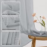 Deconovo Set of 2 Transparent Curtains Grey 260 x 140 cm Eyelet Voile view 8