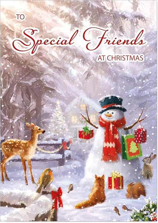 Olivia Samuel Biglietto Di Natale "Special Friends" Con Pettirossi - Formato A5, Carta 300g/m² Lucida Con Busta C5