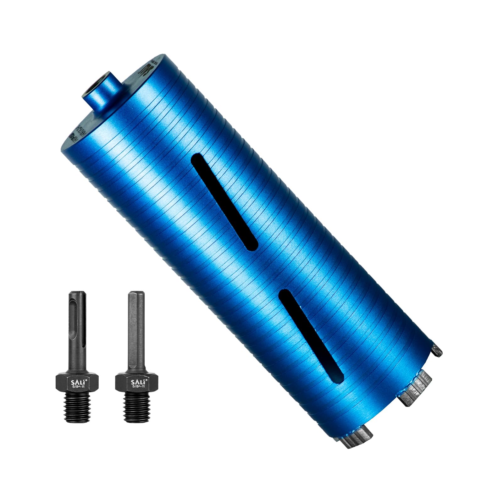 Photo 1 of SALI Diamond Core Drill Bits 3 1/2" Diameter 10"/254mm Drilling Depth 5/8-11" Thread Core Bit Turbo Laser-Welded Segments for Cured Concrete with Brick, Block, Masonry, with Two Adapters