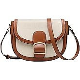 Kasqo Crossbody Bag for Women,Vegan Leather Fashion Small Shoulder Bag Ladies Handbag Saddle Purse with Adjustable Strap