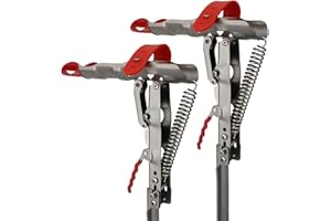 HighFree Automatic Spring Fishing Rod Holder 2 Pack Stainless Steel Fishing Pole Stand with Single Spring Loaded Tip-up Action for Ground Support Brackets