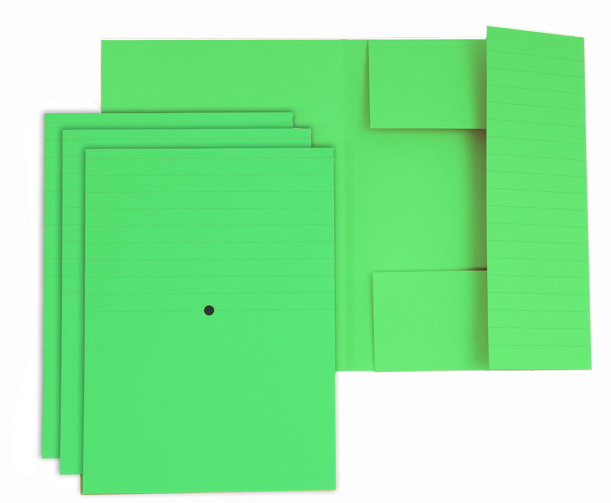 4Mat Company 3440 02 Folder with 3 Flaps Glued Green, Woodstock 285 g, Pack of 20 โ image 1