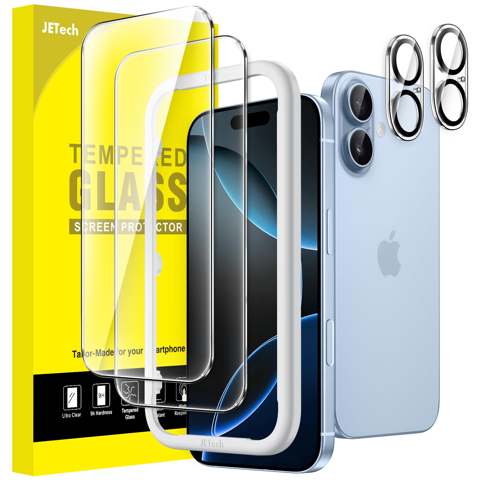 JETech Screen Protector for iPhone 17 / 17 Air / 17 Pro / 17 Pro Max, 2-PCS
