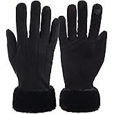 Aoomzoon Winter Gloves for Women, Stretch Fleece Gloves with Touchscreen, Thermal Knit Lining Warm Gloves for Cold Weather