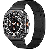 Amizee No Gap Band Compatible with Samsung Galaxy Watch Ultra (2025/2024) Band 47mm, 22mm Magnetic Sport Silicone Strap for Women Men, Black