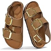 Project Cloud 100% Genuine Leather Beach Sandals for Women 2026 with Lightweight & Comfortable Slides for Women - Non Slip with Memory Foam Slingback Womens Sandals 2026 (Garda)