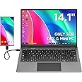 Portable Monitor with Keyboard, 14.1Inch Lapdock Monitor Built-in 5000mAh Battery, 1080P HDR IPS Portable Display for Laptop, Steam Deck, Nintendo Switch, Windows, Mac