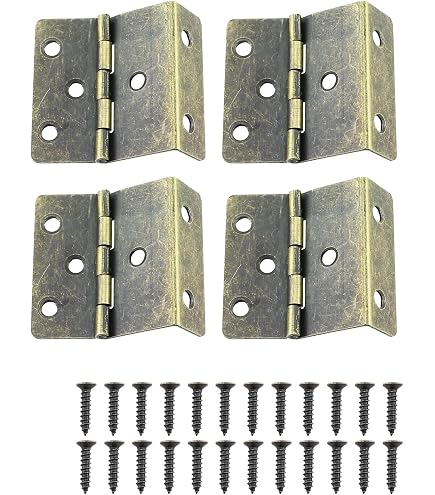 JCBIZ 4PCS Black Five-Hole Folding Hinge - Stainless Steel Shutter Hinge For Cabinets & Furniture